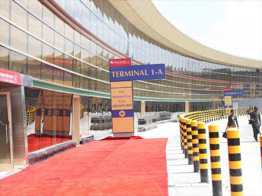 The New Terminal 1A of JKIA. The airport was named Best Improved in Africa 2015, by ASQ. Photo/File