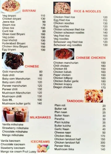 Golden Spoon Restaurant menu 