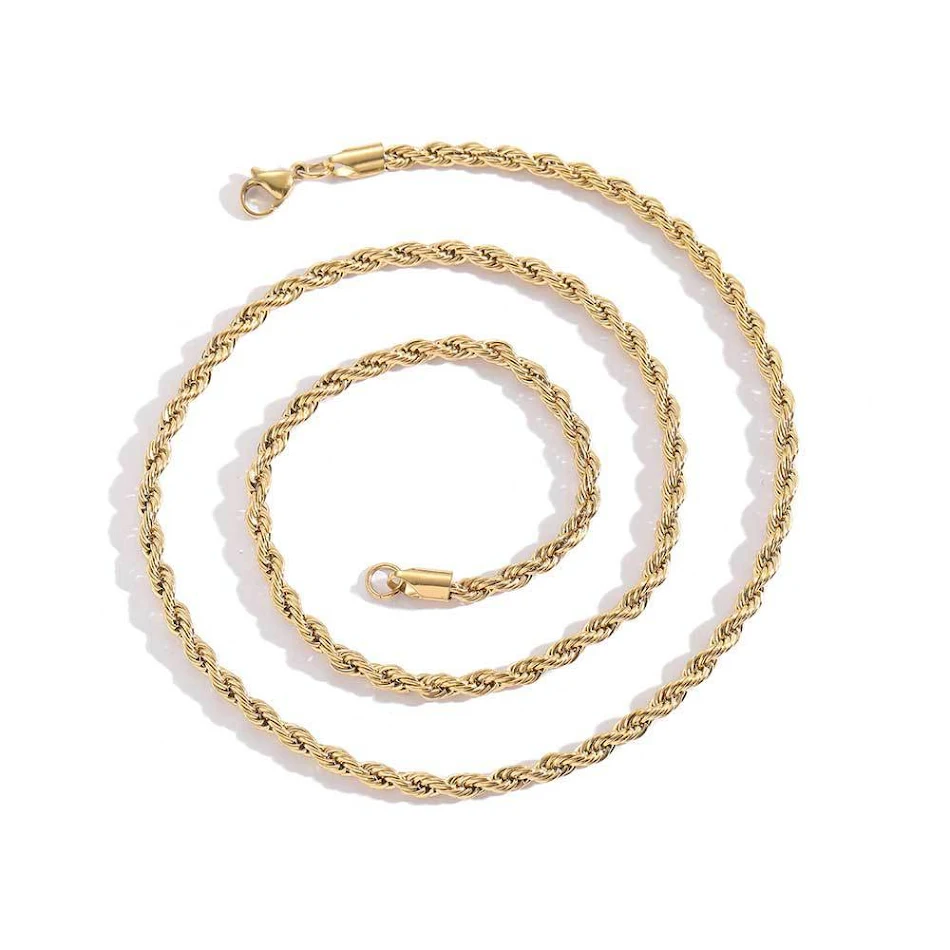 Collier Hip Hop en acier inoxydable, fleurs de chanvre, chaîne, bouton, corde. Bijou tendance pour hommes et femmes. Style urbain et unique.