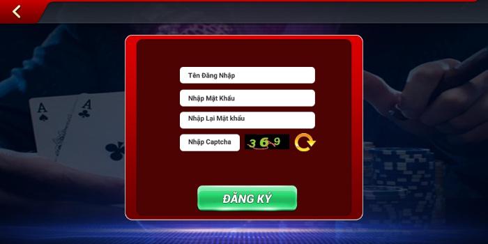 Đăng ký tài khoản để có thể chơi game