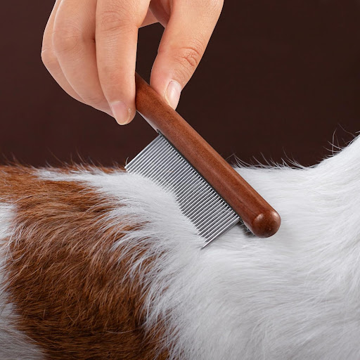Title 5, Wooden Handle Pet Comb Grooming Tool for Long a...