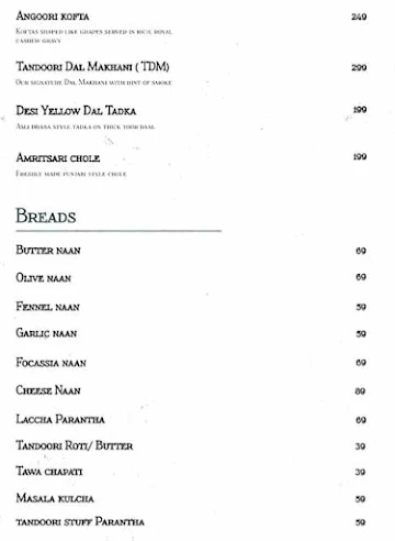 Quarters Pauva Bar menu 