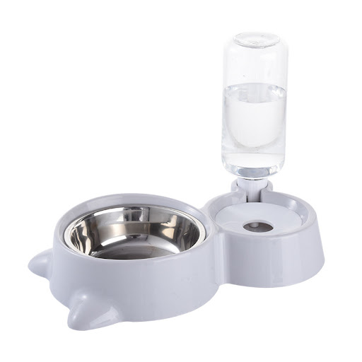 Title 6, Dog Bowl Cat Bowl Double Bowl with Automatic Dr...