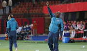 Al Ahly coach Pitso Mosimane during the CAF Champions League 2021/22 Semifinal 1st Leg match between Al Ahly and ES Setif held at the Al Salam Stadium in Cairo, Egypt.