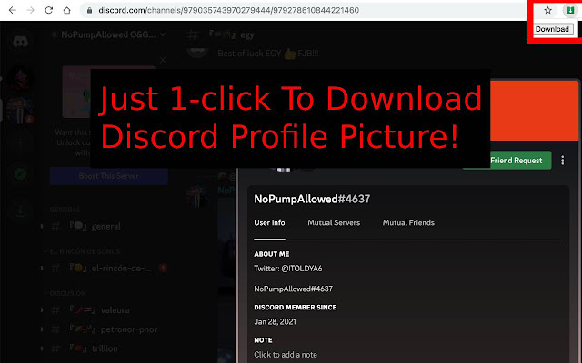 How to download profile pictures from Discord.