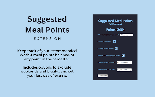 Meal Points Suggester