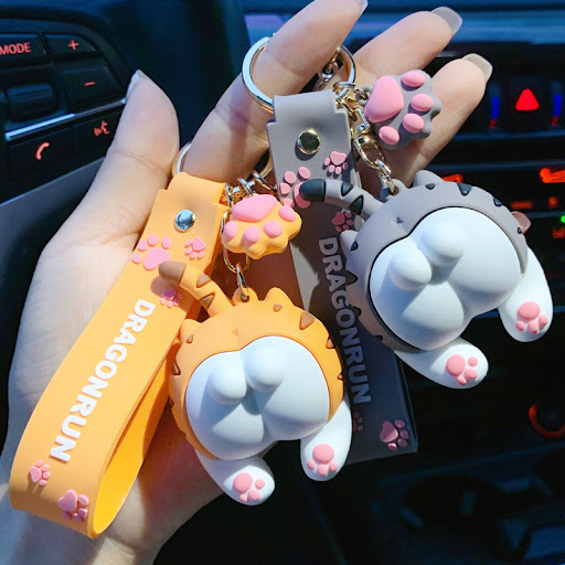 Title 2, Fashion Corgi Ass Keychain, Creative Net Red Ca...