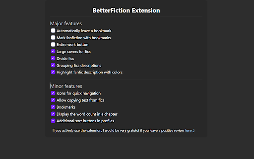 BetterFiction - FanFiction.net improver