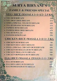 Hotel Surya Biryani House menu 1