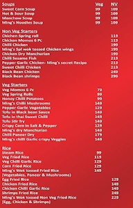 Ming's Kitchen menu 1