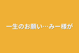 一生のお願い…みー様が