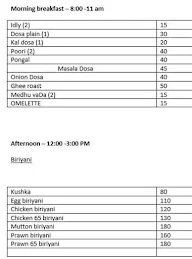 JP Vilas Home Foods Garden Restaurant menu 1