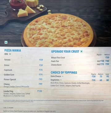 Domino's Pizza menu 