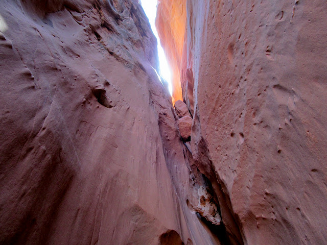 View up at the second rappel