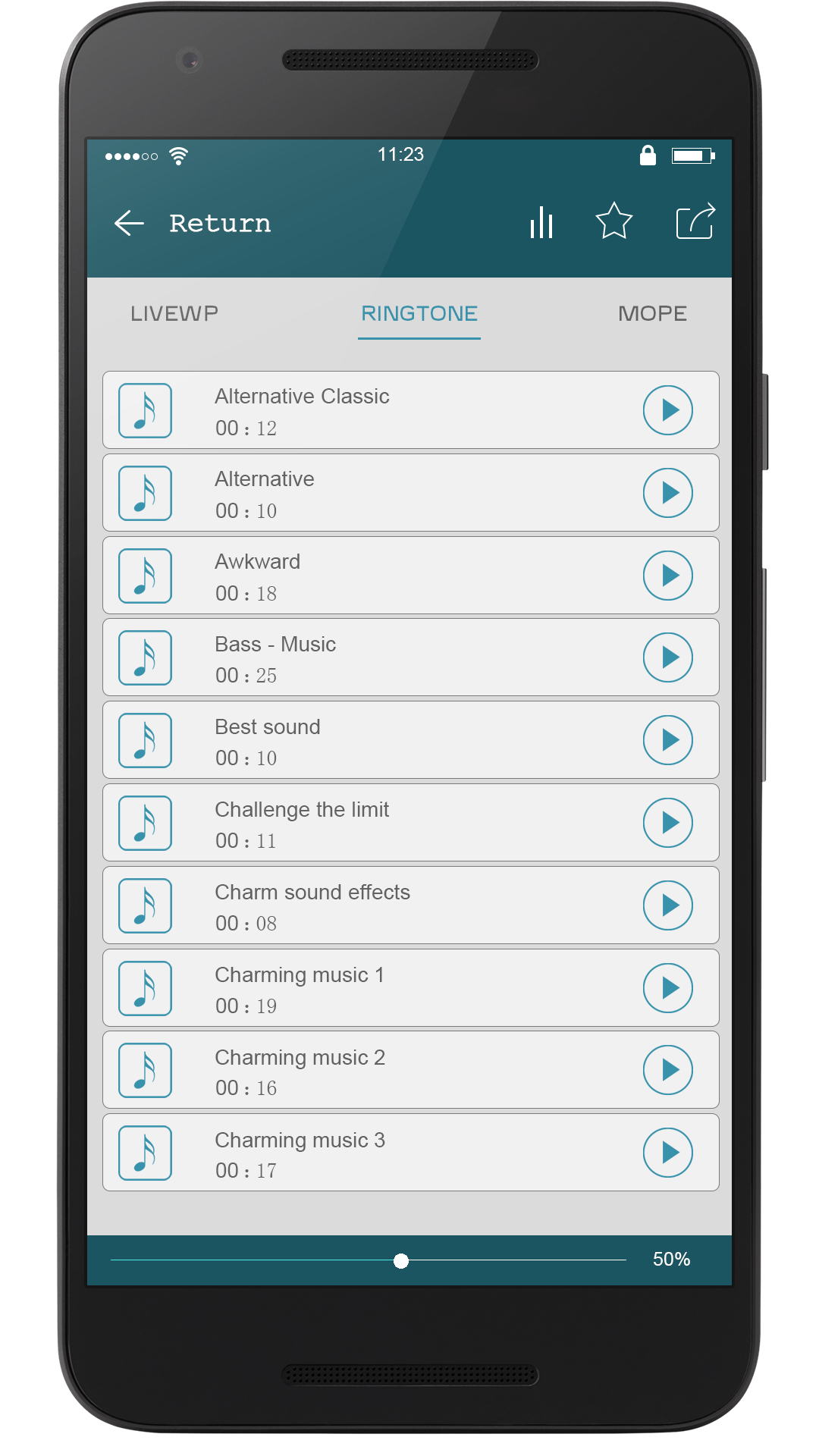 Android application Latest Ringtones ranking list screenshort