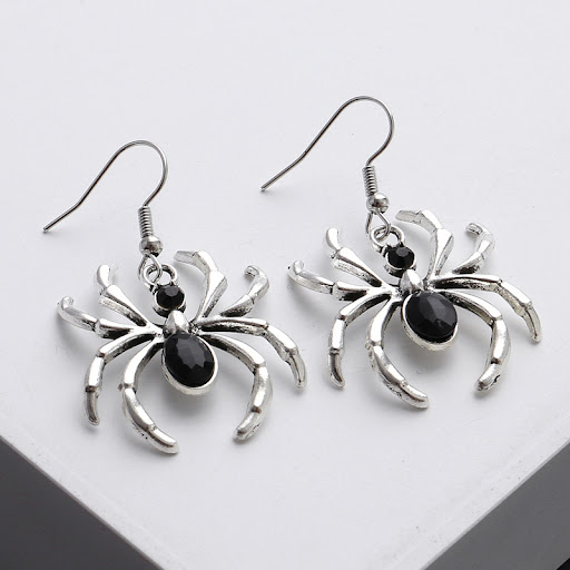 Title 3, Dark Art Gothic Black Spider Earrings, punk sty...