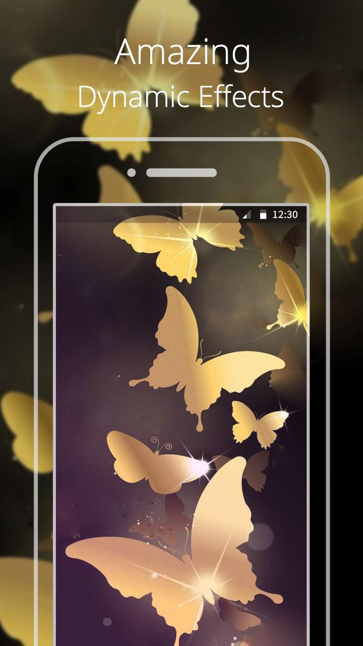 Gold Butterfly Live wallpaper Screen 2