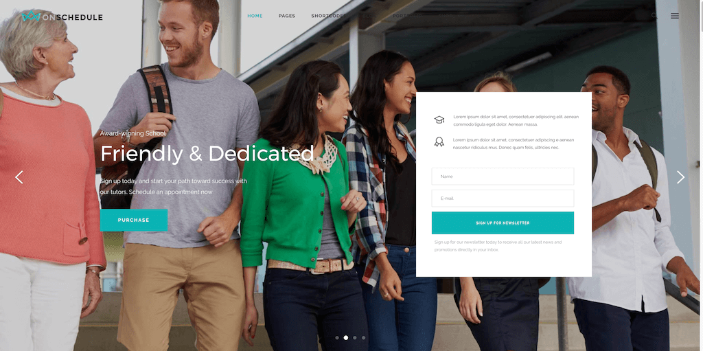 OnSchedule - Tema de WordPress para reserva de citas