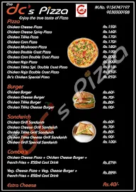 The DC's Pizza menu 1