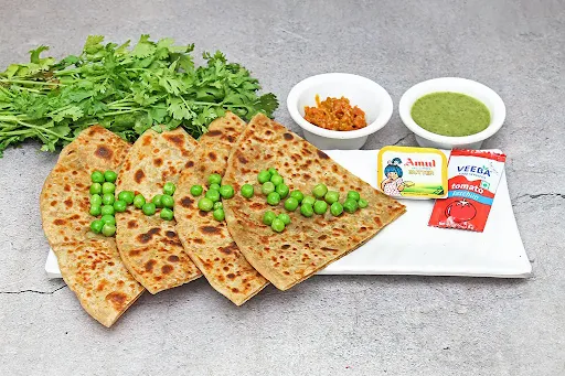 Desi Ghee Matar Pyaz Paratha