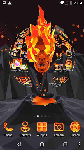 Flaming Skull 3D Theme