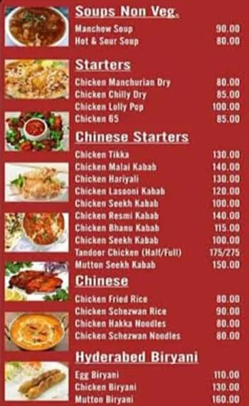 Non Veg Specialist menu 