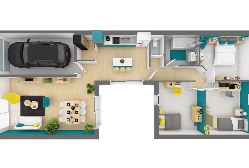  Vente Terrain + Maison - Terrain : 565m² - Maison : 96m² à Fleuré (86340) 