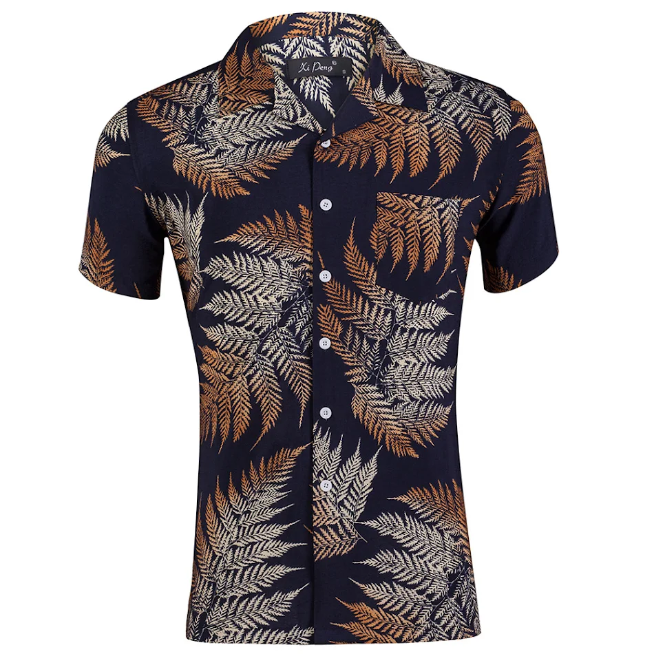 Men's Suit Collar Hawaiian Shirt Poplin Cloth Wide Shoulder Plus Size Beach Shirt