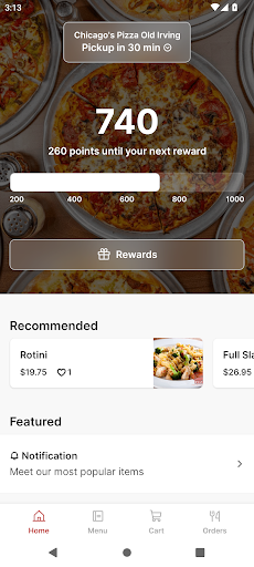 Screenshot Chicago's Pizza