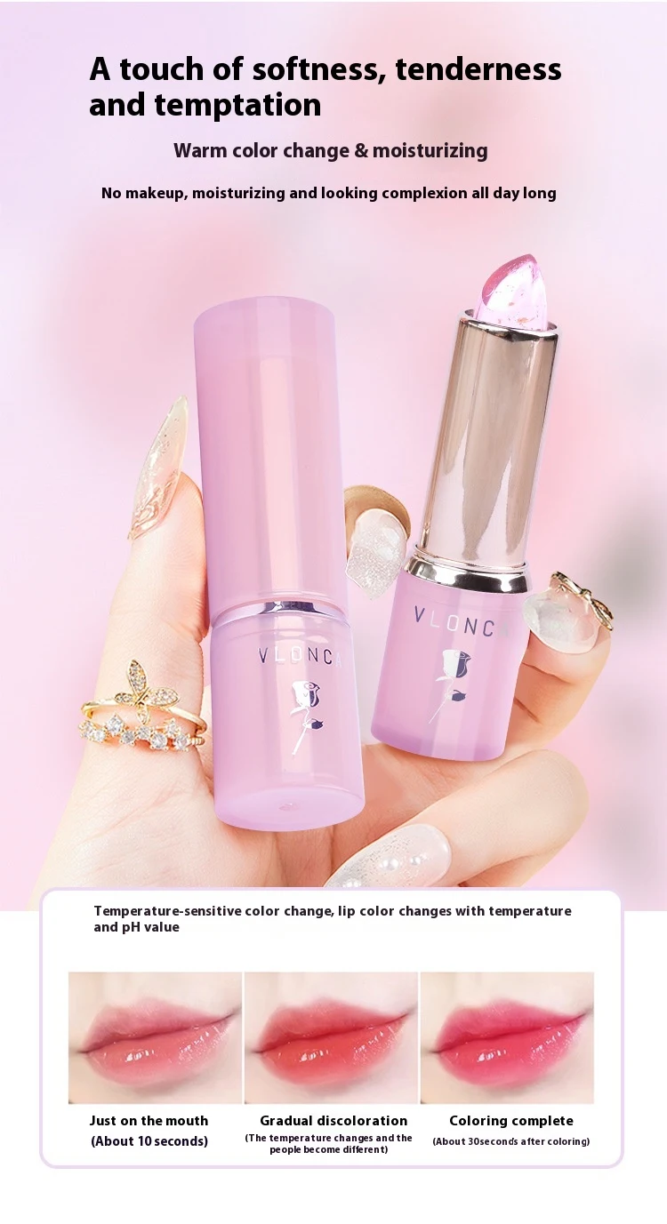 Title 3, Jelly bloemen lipstick met kleurverandering, hy...