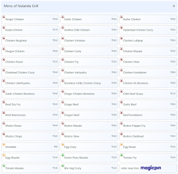 Nalanda Grill menu 