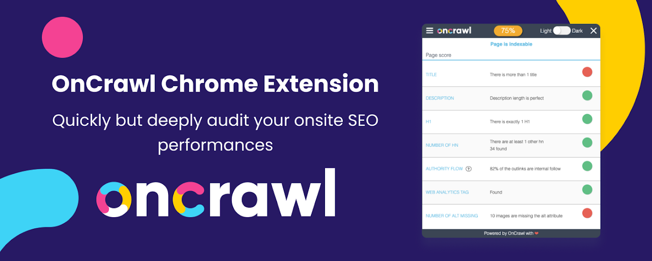 Oncrawl SEO page audit Preview image 0