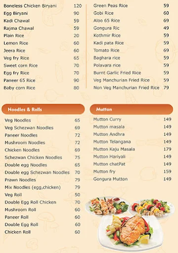 Kalinga's Kitchen menu 