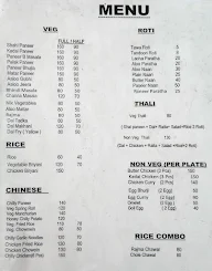 Raju Dhaba menu 1