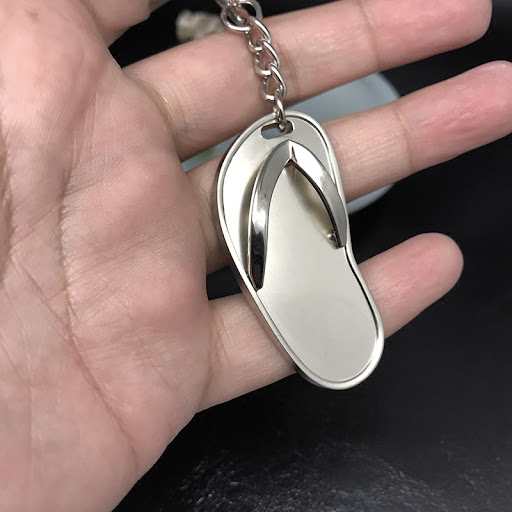 Title 3, Mens and Womens Slippers Style Keychain Minia...
