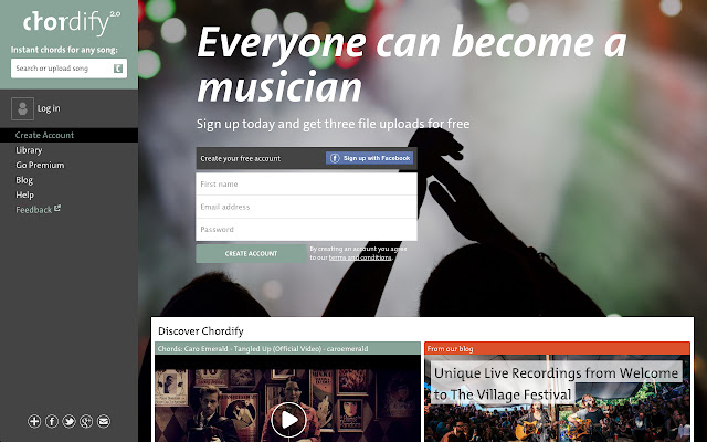 Chordify - Tune into Chords chrome extension