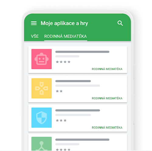 Sdílejte nákupy v rodinné mediatéce na Google Play