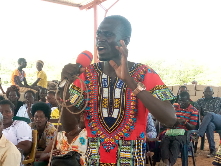 Cancer survivor Timothy Lokaale testifies at AIC Katilu church of his healing of cancer