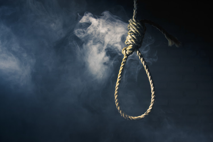 Death by hanging is one of the most common forms of suicide in SA. Stock image.