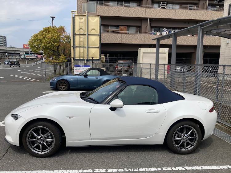 ロードスターのネイビートップ・さくらとコラボ・花見ドライブ・サクラと愛車・サクラムマフラーに関するカスタム事例の投稿画像5枚目