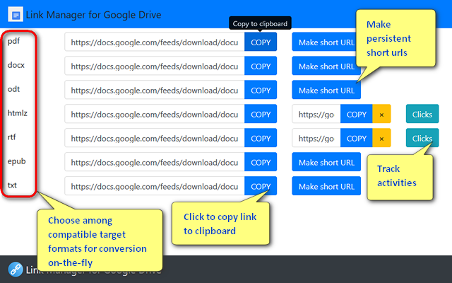 Screenshot of Link Manager for Google Drive (gas-sa)