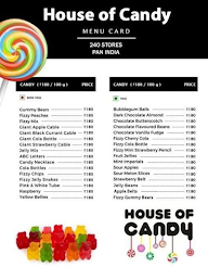 House of Candy menu 1