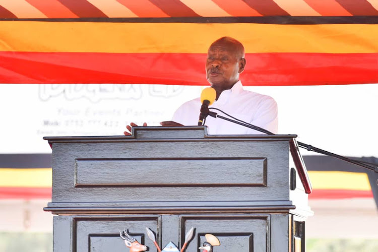 President Museveni at the International Women’s day.