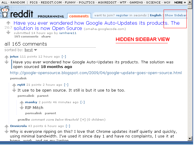 Reddit Hide Sidebar Preview image 0