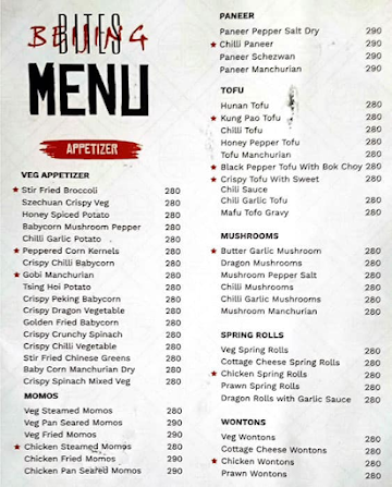 Beijing Bites menu 