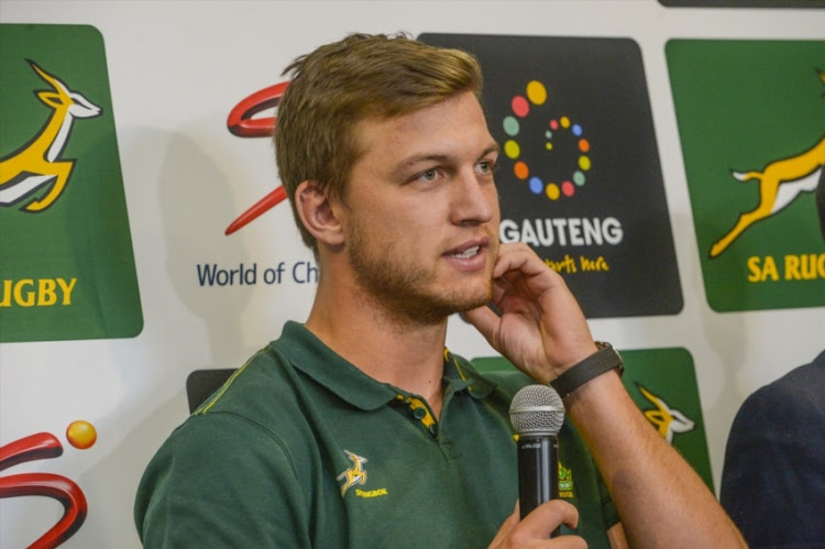 Handre Pollard of the Springboks during the Launch of the SA A v French Barbarians clash at Orlando Stadium on May 15, 2017 in Johannesburg.