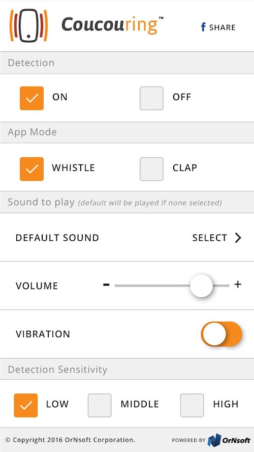 Android application CoucouRing screenshort
