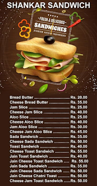 Shankar Sandwich menu 1