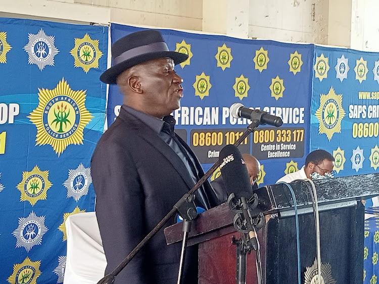 Police minister Bheki Cele addresses a meeting of KwaZulu-Natal taxi bosses in Ugu on the south coast.