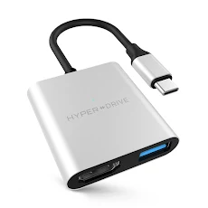 Bộ chia/Hub USB-C 3 in 1 HDMI 4K HyperDrive HD259A-SL (Bạc)